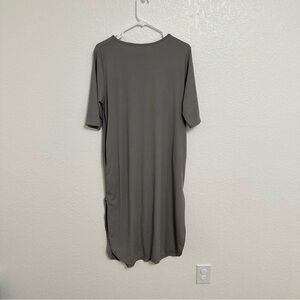 Womens Gray Half-Sleeve Midi Dress
